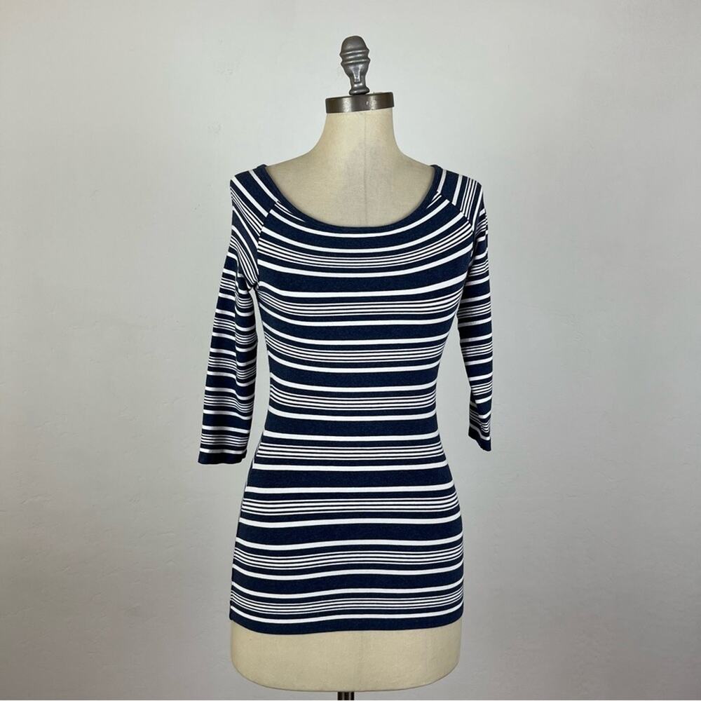 Theory Stripe Ennalyn Elevate Knit Off Shoulder Top